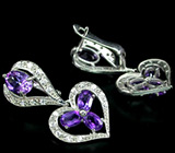Замечательные cерьги с аметистами Серебро 925