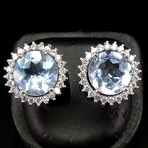 Серьги с голубыми топазами