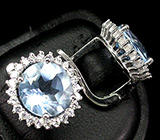 Серьги с голубыми топазами Серебро 925