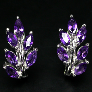 Серьги с уругвайскими аметистами