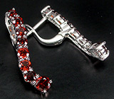 Элегантные серьги с гранатами Серебро 925