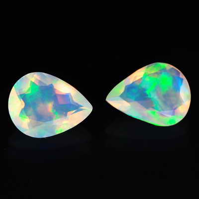 Пара ограненных эфиопских опалов 1,61 карат