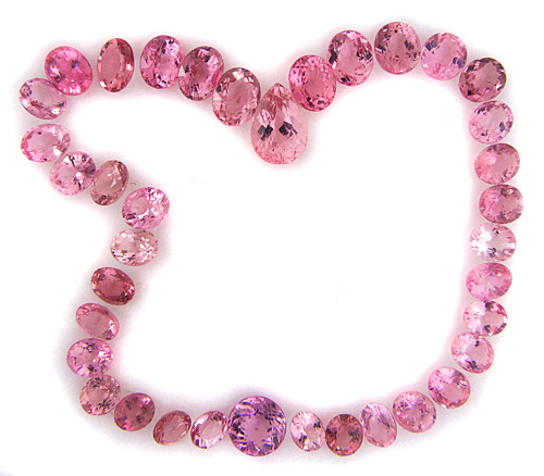 Набор из 37 красных турмалинов