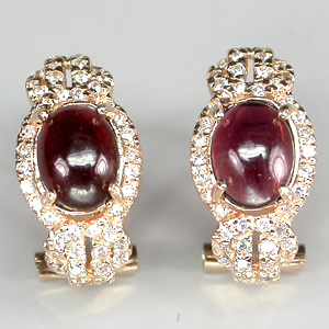 Серьги из коллекции "Mia" с родолитами