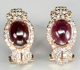 Серьги из коллекции "Mia" с родолитами Серебро 925