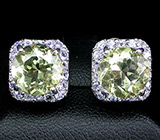 Серьги с цитринами и танзанитами Серебро 925