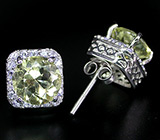 Серьги с цитринами и танзанитами Серебро 925