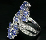 Элегантное кольцо с синими сапфирами Серебро 925