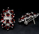 Великолепные серьги с гранатами Серебро 925