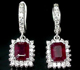 Серьги с рубинами Серебро 925