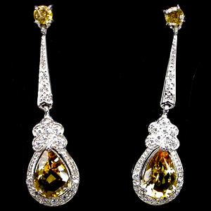 Серьги с золотистыми цитринами