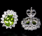 Симпатичные серьги с перидотами Серебро 925