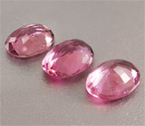 Набор из 3 красных турмалинов 1,33 карат 