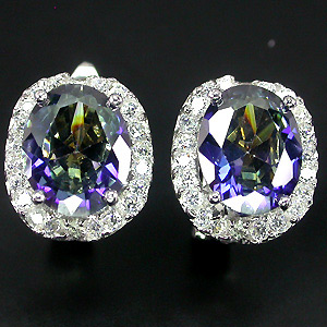 Серьги с мистик-топазами