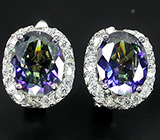 Серьги с мистик-топазами Серебро 925