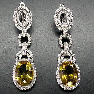 Замечательные серьги с цитринами