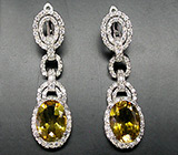 Замечательные серьги с цитринами Серебро 925