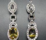 Замечательные серьги с цитринами Серебро 925