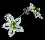 Прелестные серьги с перидотами Серебро 925