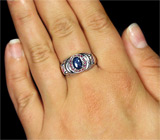 Кольцо со звездчатым и пурпурными сапфирами Серебро 925