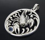 Кулон  "Скорпион" из коллекции "Зодиак" с сапфиром Серебро 925