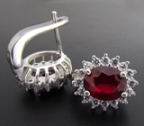 Серьги с рубинами Серебро 925