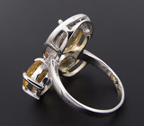 Замечательное кольцо с цитринами Серебро 925