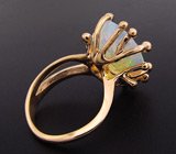 Кольцо с крупным ограненным эфиопским опалом