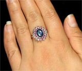 Кольцо со звездчатым, пурпурными сапфирами и аметистами Серебро 925