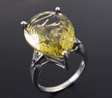 Замечательное кольцо с цитрином и сапфирами Серебро 925