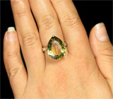 Замечательное кольцо с цитрином и сапфирами Серебро 925