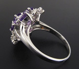 Кольцо с уругвайскими аметистами Серебро 925