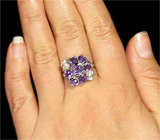 Кольцо с уругвайскими аметистами Серебро 925