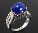 Элегантное кольцо с кабошоном синего сапфира Серебро 925