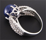 Элегантное кольцо с кабошоном синего сапфира Серебро 925
