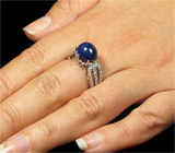 Элегантное кольцо с кабошоном синего сапфира Серебро 925