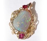 Эксклюзив! Изумительный кулон с опалом и рубинами Золото