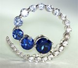 Кулон с лабораторными сапфирами Золото