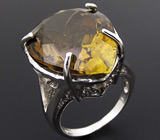 Кольцо с дымчатым топазом и танзанитами Серебро 925