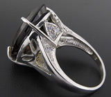 Кольцо с дымчатым топазом и танзанитами Серебро 925