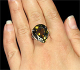 Кольцо с дымчатым топазом и танзанитами Серебро 925