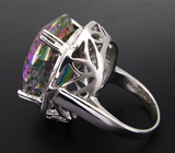 Кольцо с крупным мистик-топазом и сапфирами Серебро 925