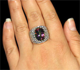 Широкое кольцо с мистик-топазом и танзанитами Серебро 925