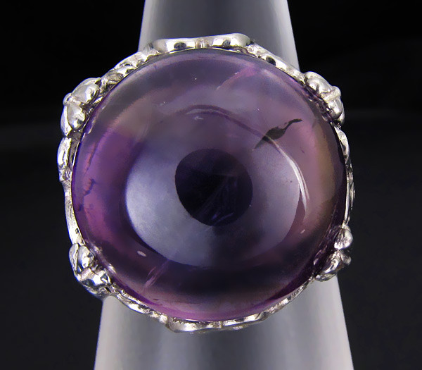 Филигранное кольцо со сливовым аметистом