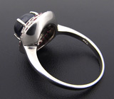 Эффектное кольцо со звездчатым и пурпурными сапфирами Серебро 925