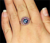 Эффектное кольцо со звездчатым и пурпурными сапфирами Серебро 925