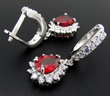 Серьги с рубинами Серебро 925