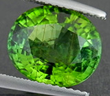 Ярко-зеленый турмалин с рутилом 4,81 карат 