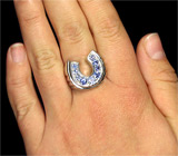 Кольцо на удачу с танзанитами Серебро 925