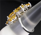 Превосходное кольцо с золотистыми цитринами Серебро 925